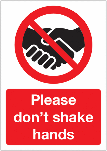 Social Distancing - Please Don’t Shake Hands Sign