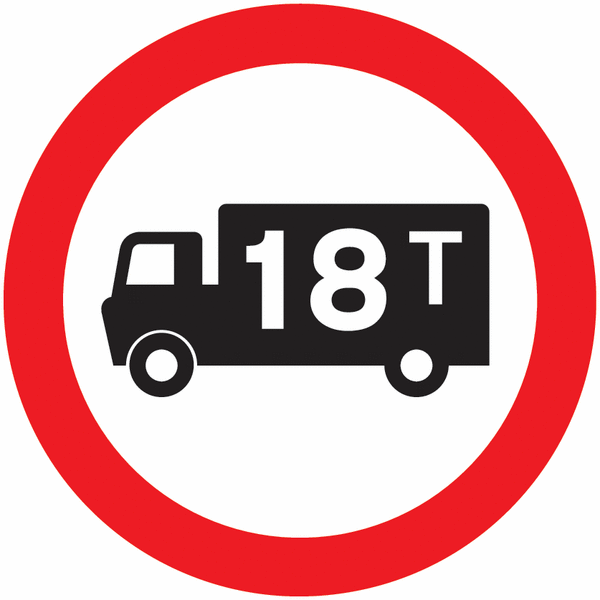 Road Traffic Signs - Vehicle Weight Limit