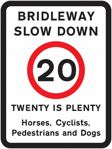 Road Traffic Signs - Bridleway 20 MPH