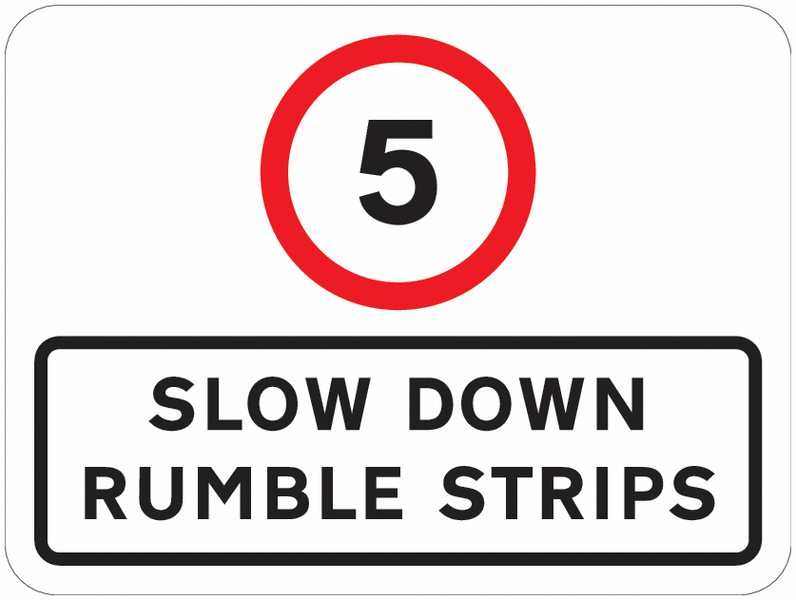 Road Traffic Signs - Rumble Strip 5 MPH