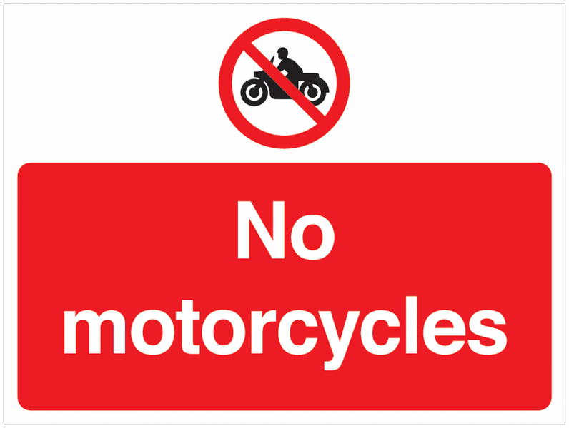 Road Traffic Signs - No Motorbikes (Symbol)