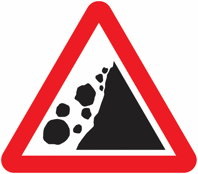 Traffic Signs - Rocks Falling Left