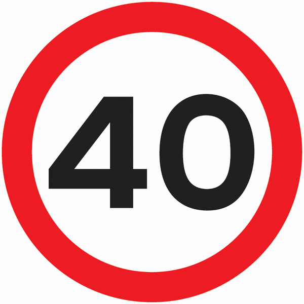 Road Traffic Signs - Speed Limit 40 MPH