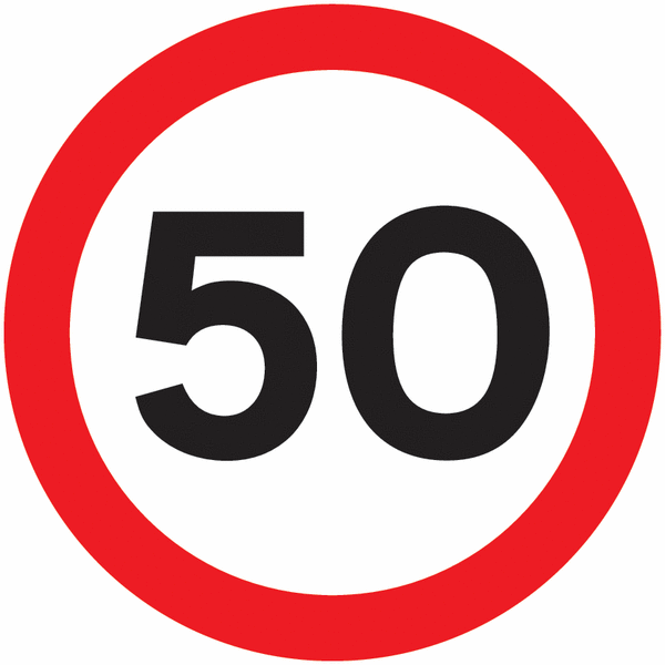 Road Traffic Signs - Speed Limit 50 MPH