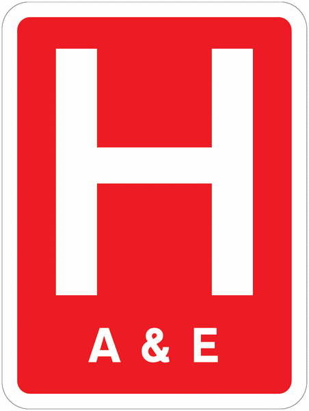 Road Traffic Signs - Hospital with A&E