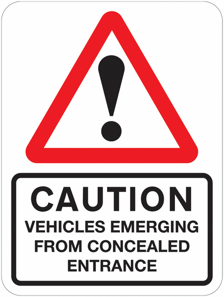 Road Traffic Signs - Vehicles Emerging from Concealed Entrance