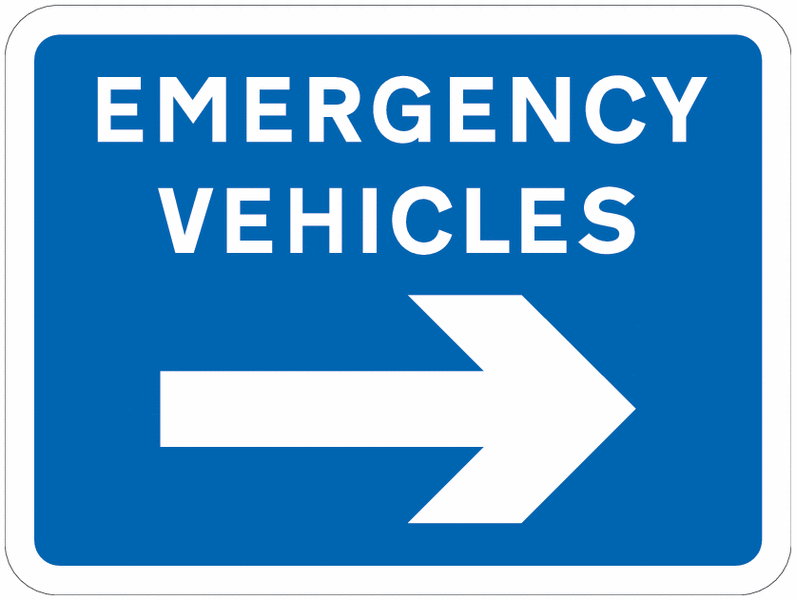 Road Traffic Signs - Emergency Vehicles Right