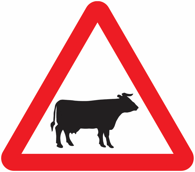 Traffic Signs - Cattle Likely Ahead