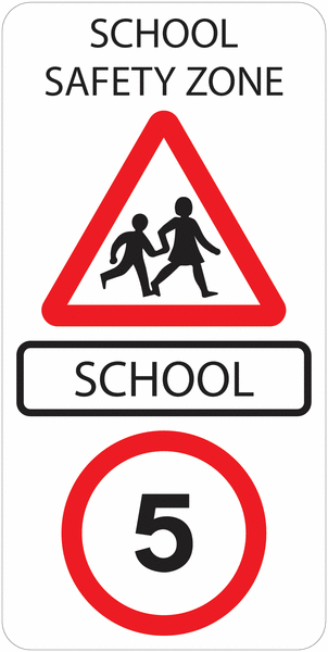 Traffic Signs - School Safety Zone 5 MPH