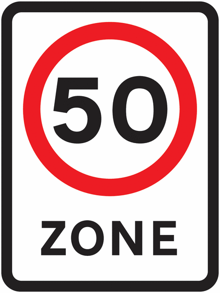 Road Traffic Signs - 50 MPH Zone