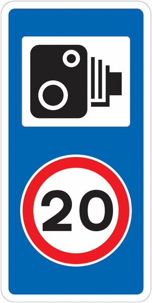 Road Traffic Signs - Speed Cameras, 20 MPH