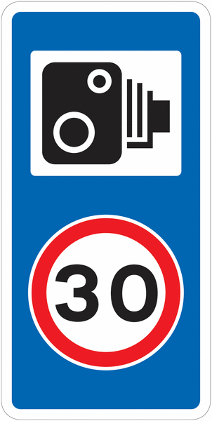 Road Traffic Signs - Speed Cameras, 30 MPH
