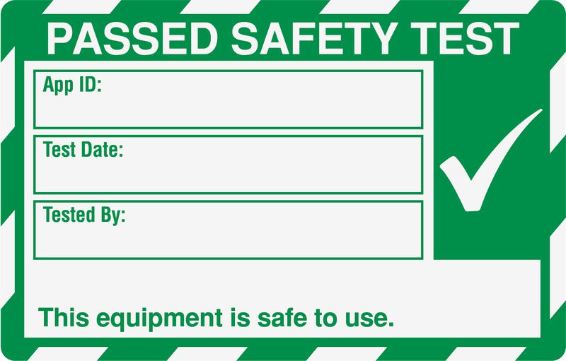 Medium Safety PAT Test Label