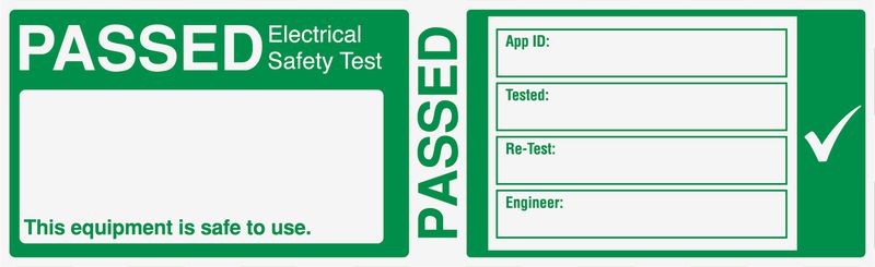 Cable Wrap Electrical Safety PAT Test Label