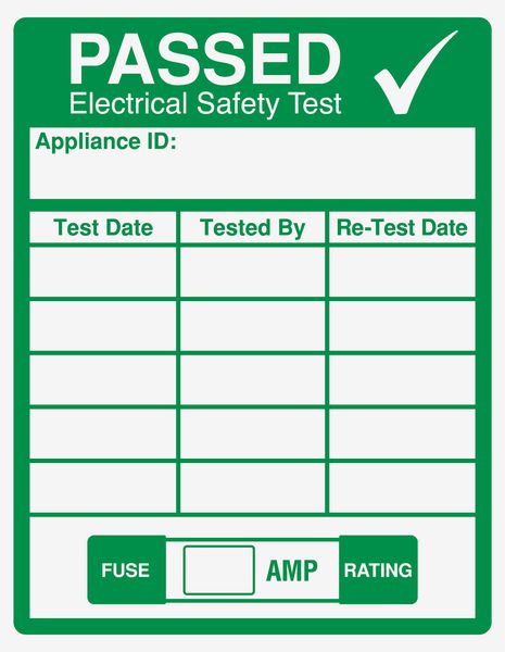 Multi Year Electrical Safety Test Passed Label