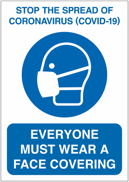 COVID-19 - Everyone Must Wear A Face Covering Sign
