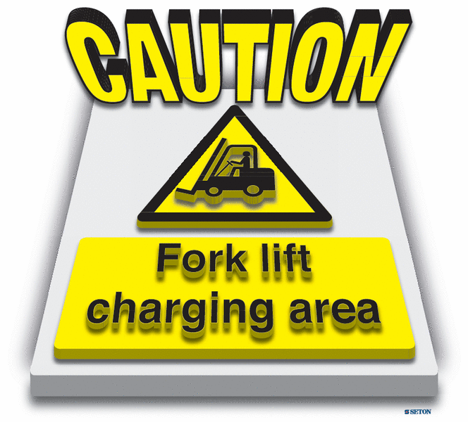 Caution - Fork Lift Charging Area - 3D Floor Sign