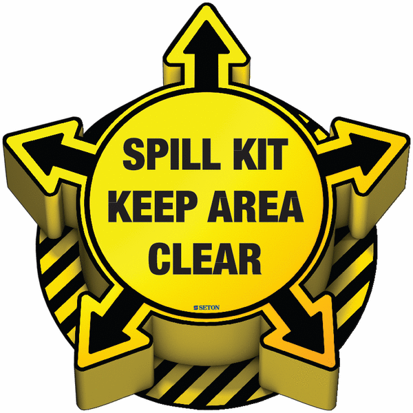 Spill Kit Keep Area Clear - 3D Floor Sign