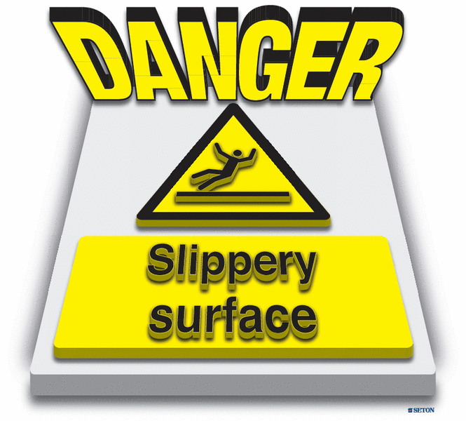 Danger Slippery Surface - 3D Floor Sign