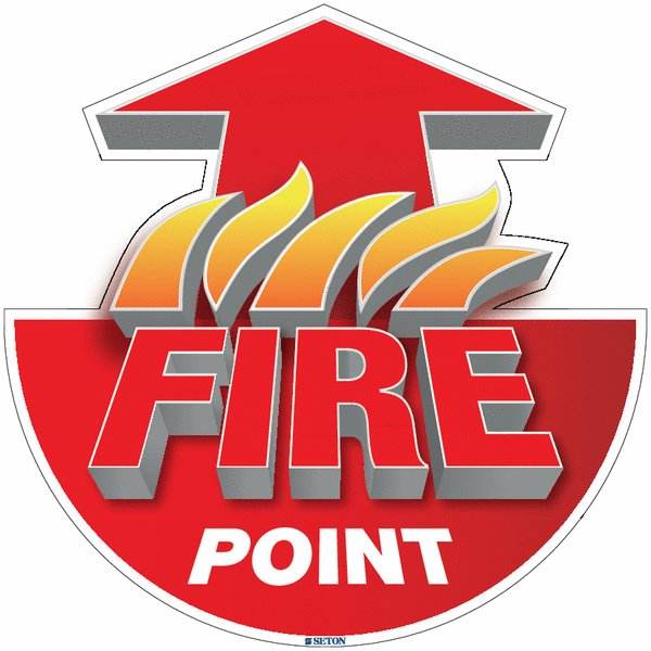 Fire Point 3D Floor Sign With Arrow