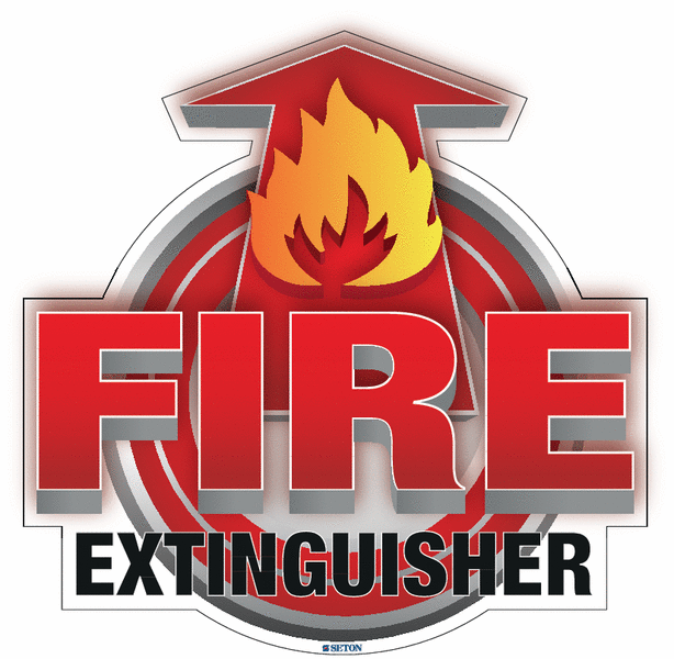 Fire Extinguisher 3D Floor Sign With Arrow