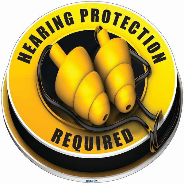 Hearing Protection Required - 3D Floor Sign