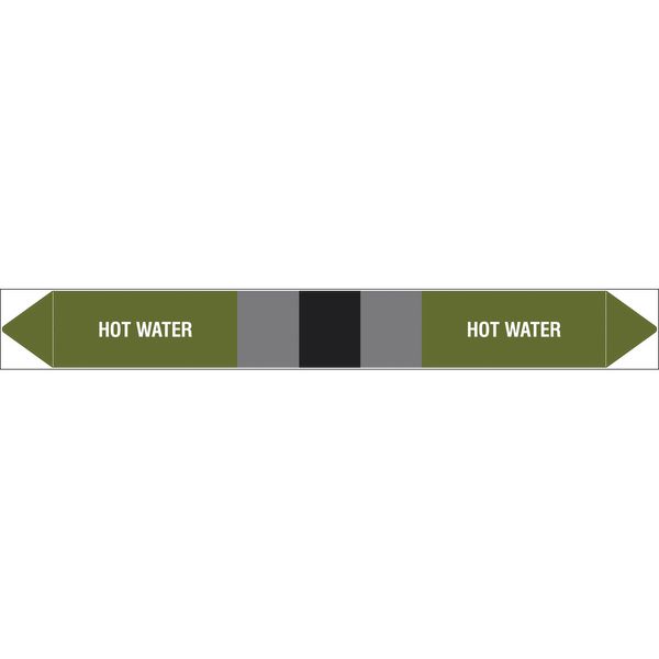 British Standard Single Pipe Marker- Hot Water