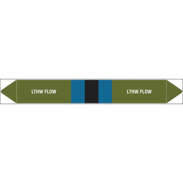 British Standard Single Pipe Marker- LTHW Flow
