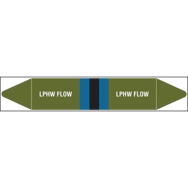 British Standard Single Pipe Marker- LPHW Flow