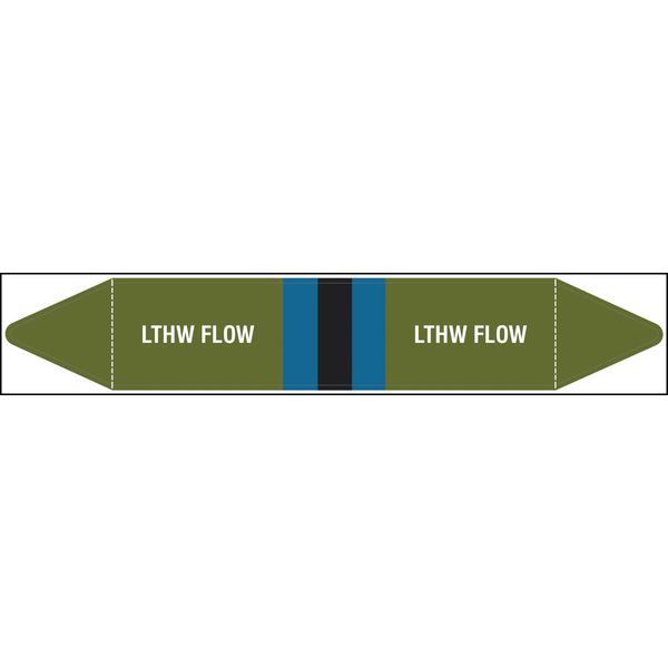 British Standard Single Pipe Marker- LTHW Flow