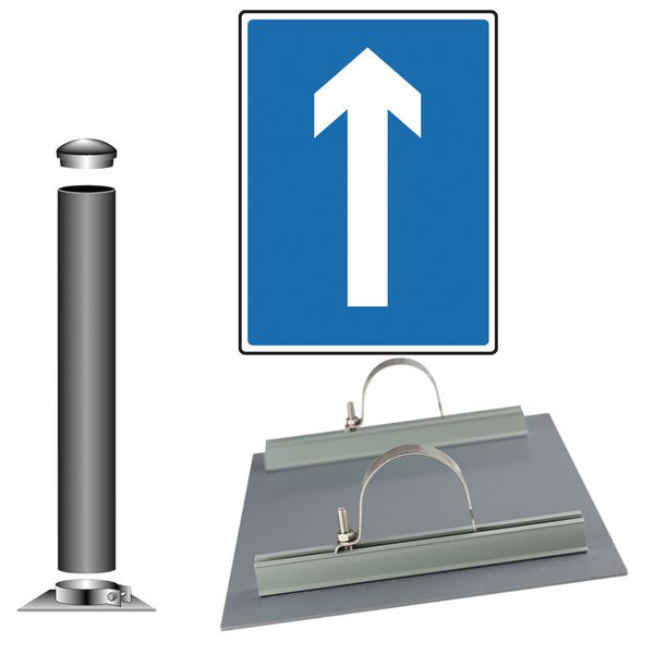 One Way Traffic Sign and Installation Kits