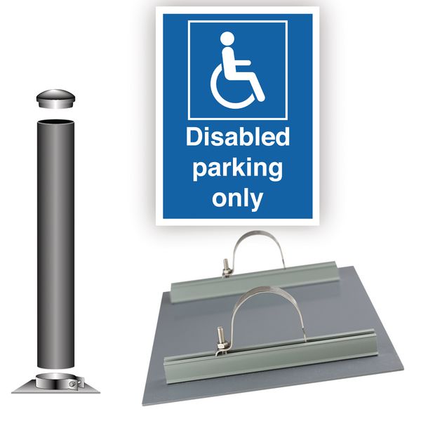 Disabled Parking Only Traffic Sign and Installation Kit