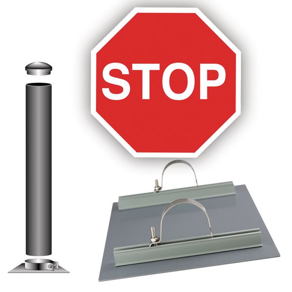 STOP Traffic Sign and Installation Kit