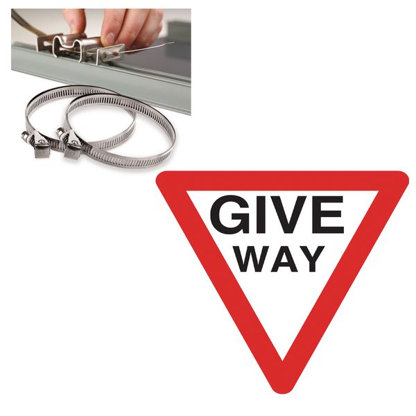 Give Way Traffic Sign and Installation Kit