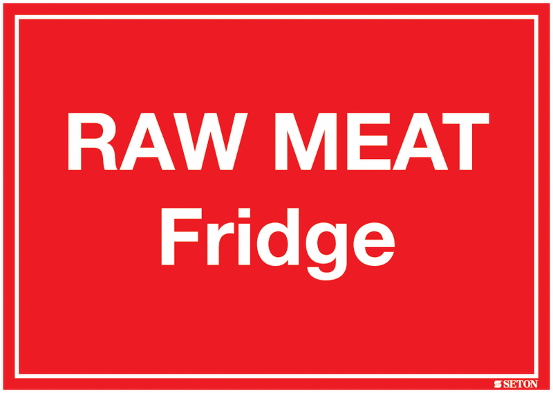 Raw Meat Fridge Sign