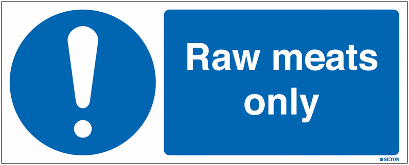 Raw Meats Only Sign (With Symbol)