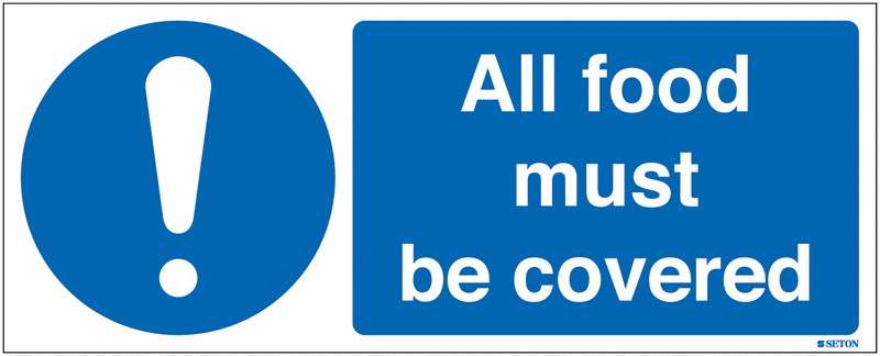 All Food Must Be Covered Sign (With Symbol)