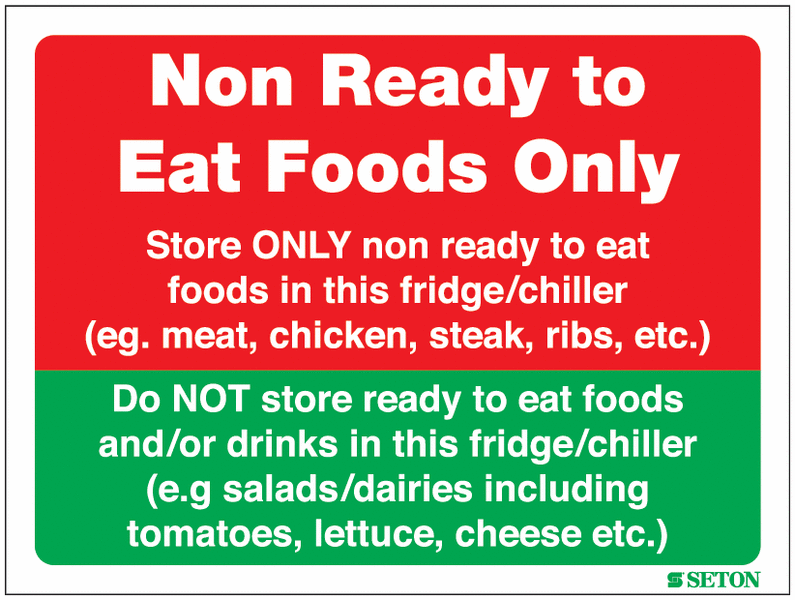 Non Ready To Eat Foods Only Sign