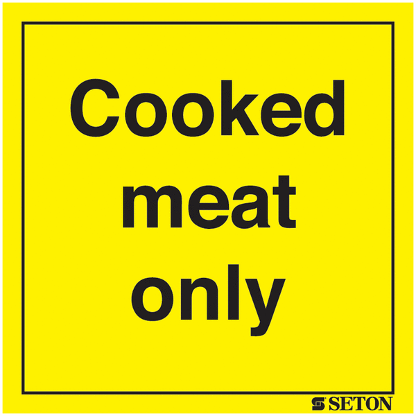 Cooked Meat Only Sign (Without Symbol)