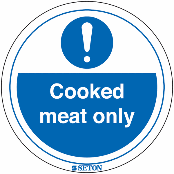 Cooked Meat Only Sign (With Symbol)