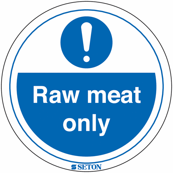 Raw Meat Only Sign (With Symbol)