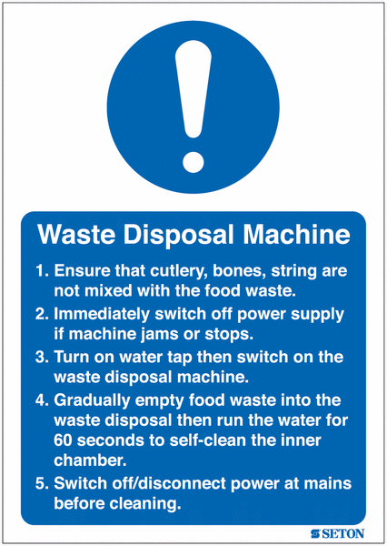 Waste Disposal Machine Sign (With Symbol)