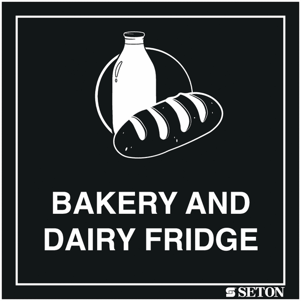 Bakery And Dairy Fridge Sign (With Symbol)
