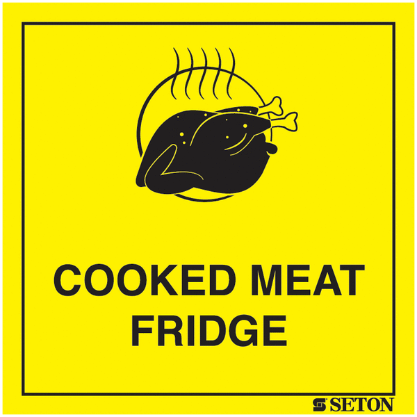 Cooked Meat Fridge Sign (With Symbol)