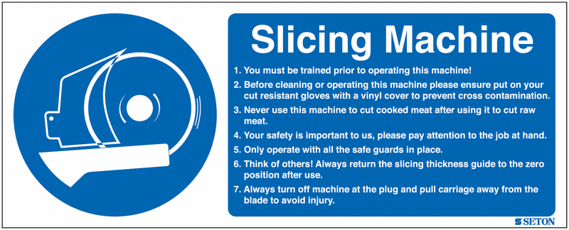 Slicing Machine Sign (With Symbol)