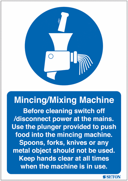 Mincing/Mixing Machine Sign (With Symbol)