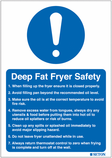 Deep Fat Fryer Safety Sign (With Symbol)