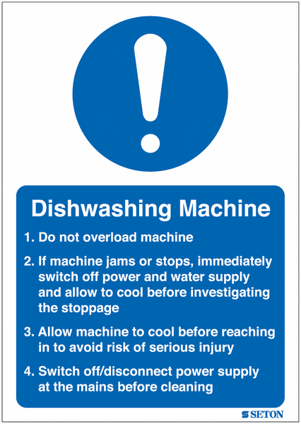 Dishwashing Machine Sign (With Symbol)