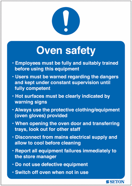 Oven Safety Sign (With Symbol)