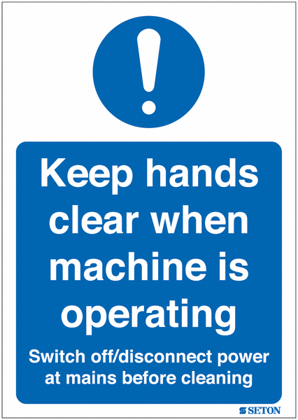 Keep Hands Clear Sign (With Symbol)